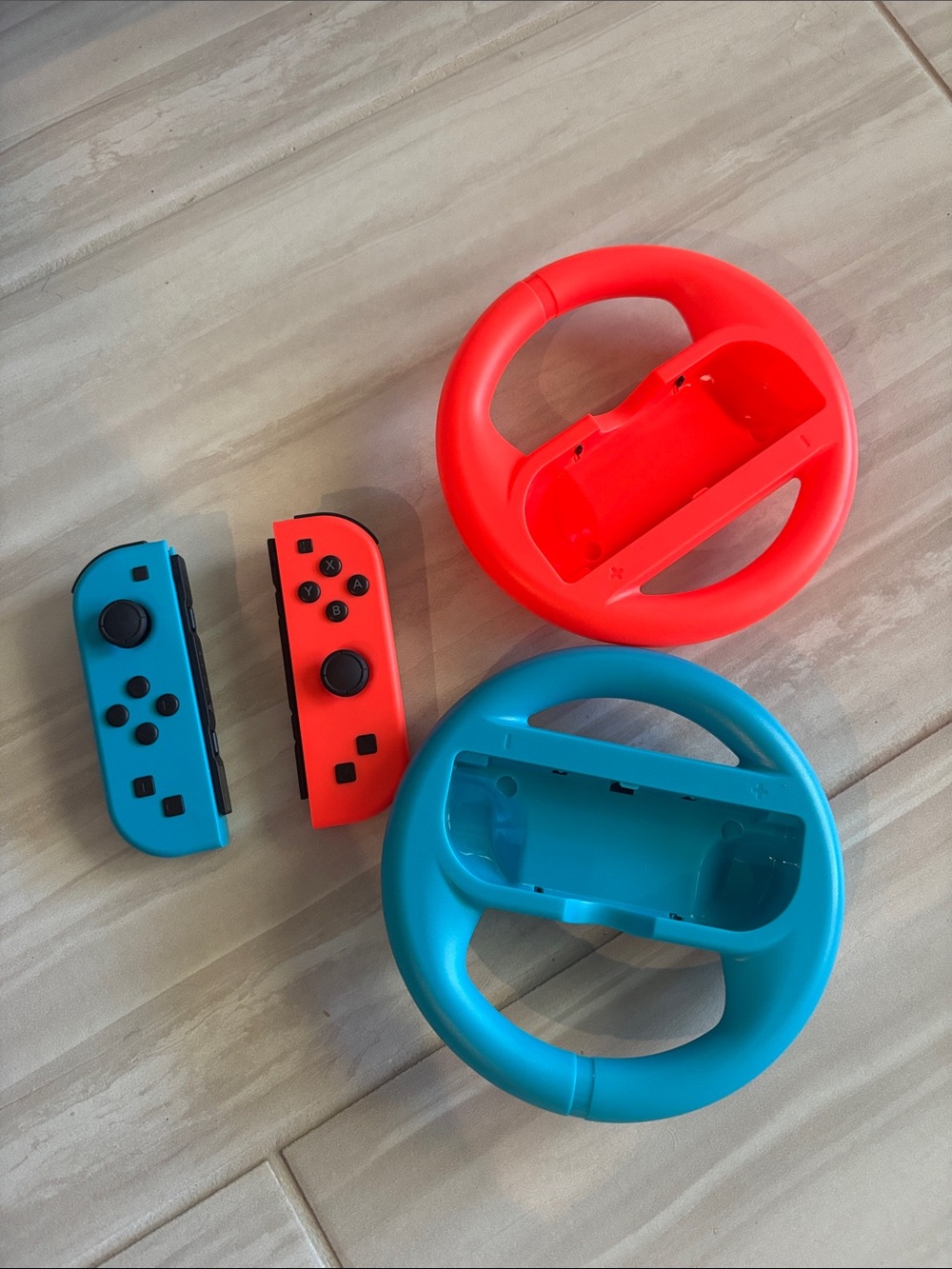 Nintendo Red and Blue Joy-Con Steering Wheel Set